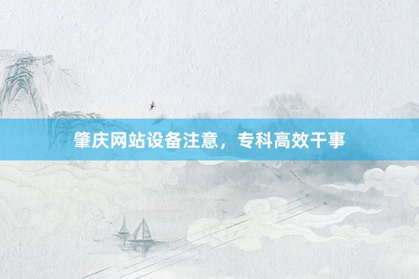 肇庆网站设备注意，专科高效干事