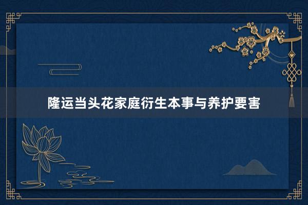 隆运当头花家庭衍生本事与养护要害